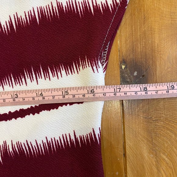 NWOT Willowmore Asymmetrical Burgundy and White Striped Dress - Picture 13 of 16